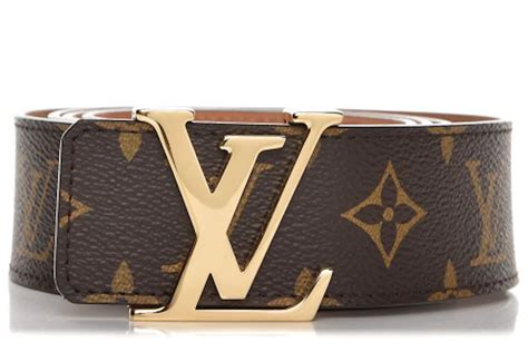 louis vuitton belt initiales monogram brown brass|louis vuitton m9043.